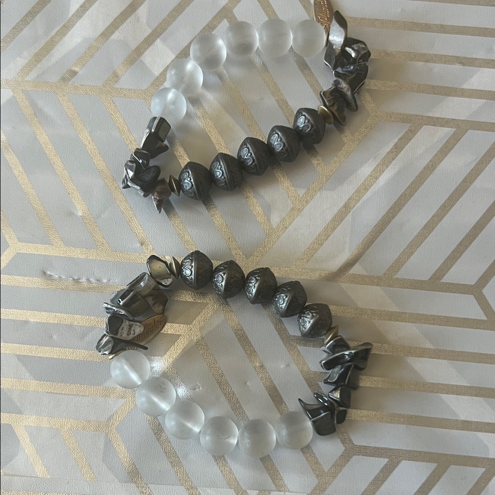 Plunder-Black and White Beaded Bracelets